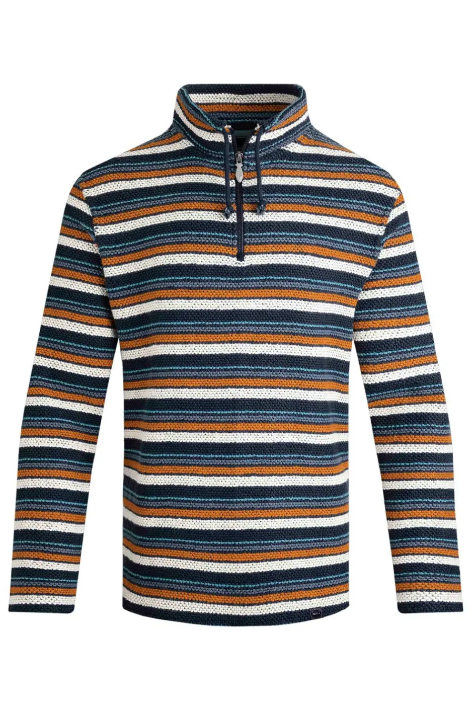 Weird Fish Sweatshirts & Hoodies|Oscar 1/4 Zip Stripe Kierra Eco Macaroni Navy