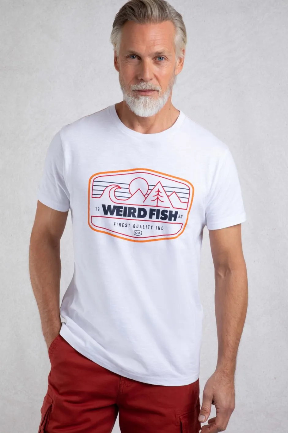 Weird Fish T-Shirts|Pacific Eco Front Print Graphic T-Shirt White