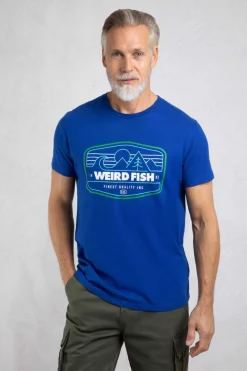 Weird Fish T-Shirts|Pacific Eco Front Print Graphic T-Shirt Cobalt Blue