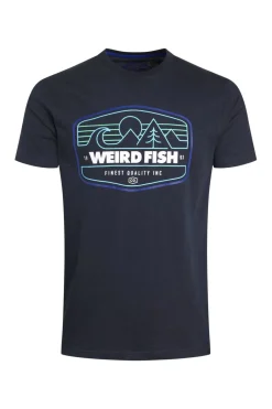Weird Fish T-Shirts|Pacific Eco Front Print Graphic T-Shirt Navy
