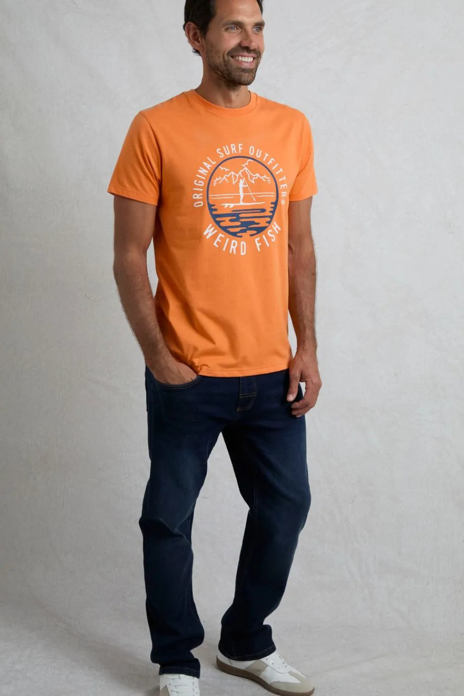 Weird Fish T-Shirts|Paddle Front Print Graphic T-Shirt Pumpkin