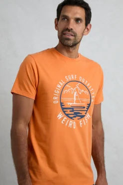 Weird Fish T-Shirts|Paddle Front Print Graphic T-Shirt Pumpkin