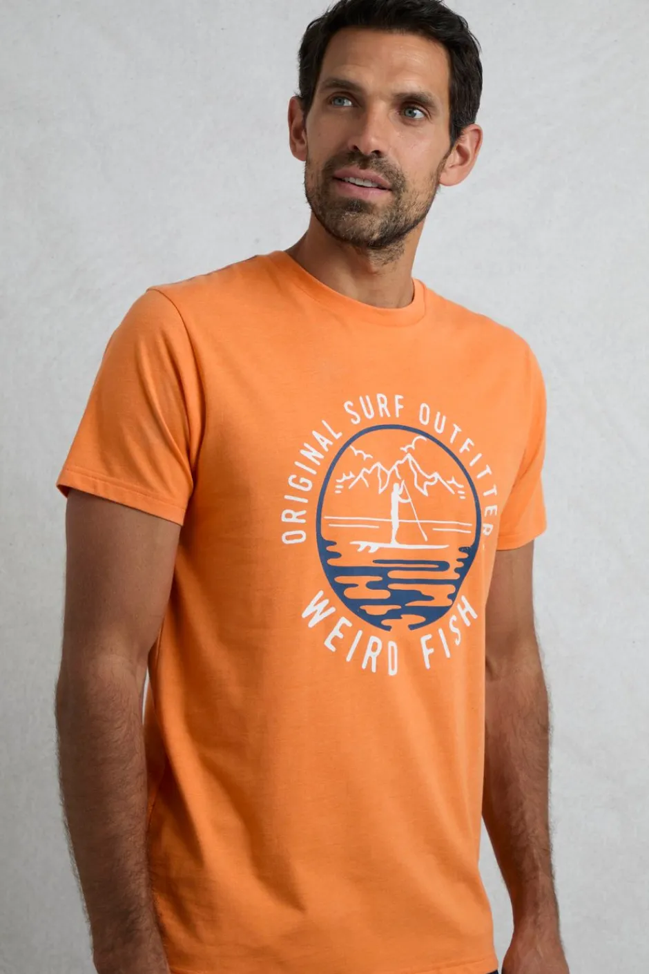 Weird Fish T-Shirts|Paddle Front Print Graphic T-Shirt Pumpkin