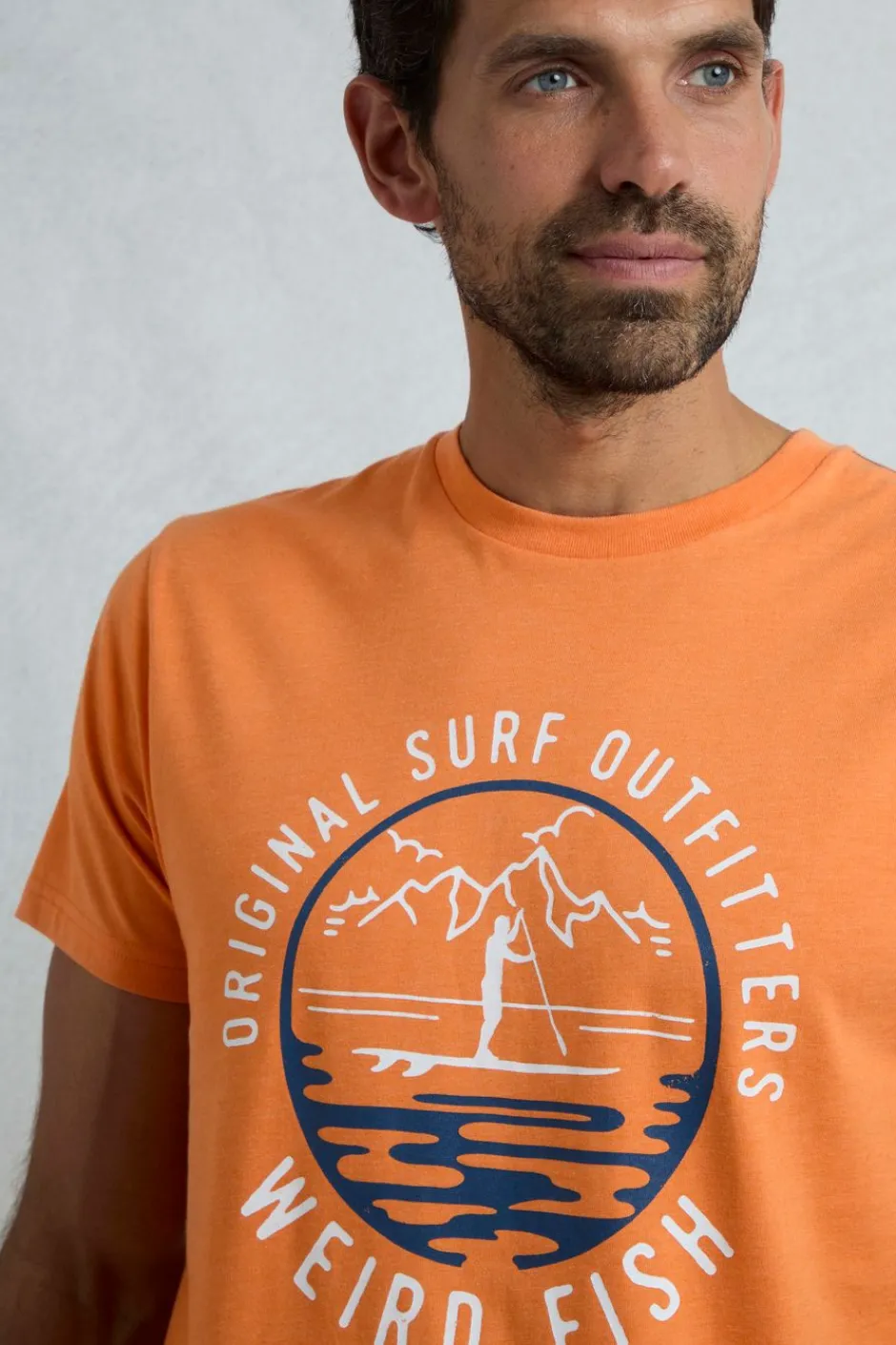 Weird Fish T-Shirts|Paddle Front Print Graphic T-Shirt Pumpkin