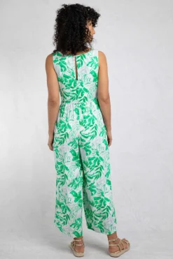 Weird Fish Dresses|Leggings|Padra Lenzing EcoVero™ Wide Leg Printed Jumpsuit Evergreen