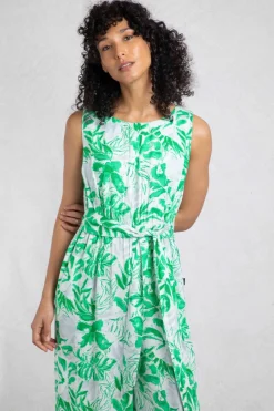 Weird Fish Dresses|Leggings|Padra Lenzing EcoVero™ Wide Leg Printed Jumpsuit Evergreen