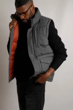 Weird Fish Coats, Jackets And Gilets|Padstow Houndstooth Puffer Gilet Anthracite