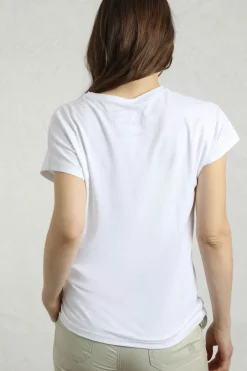 Weird Fish Tunics|Tops & T-Shirts|Painterly Palm Organic Cotton Front Print T-Shirt White