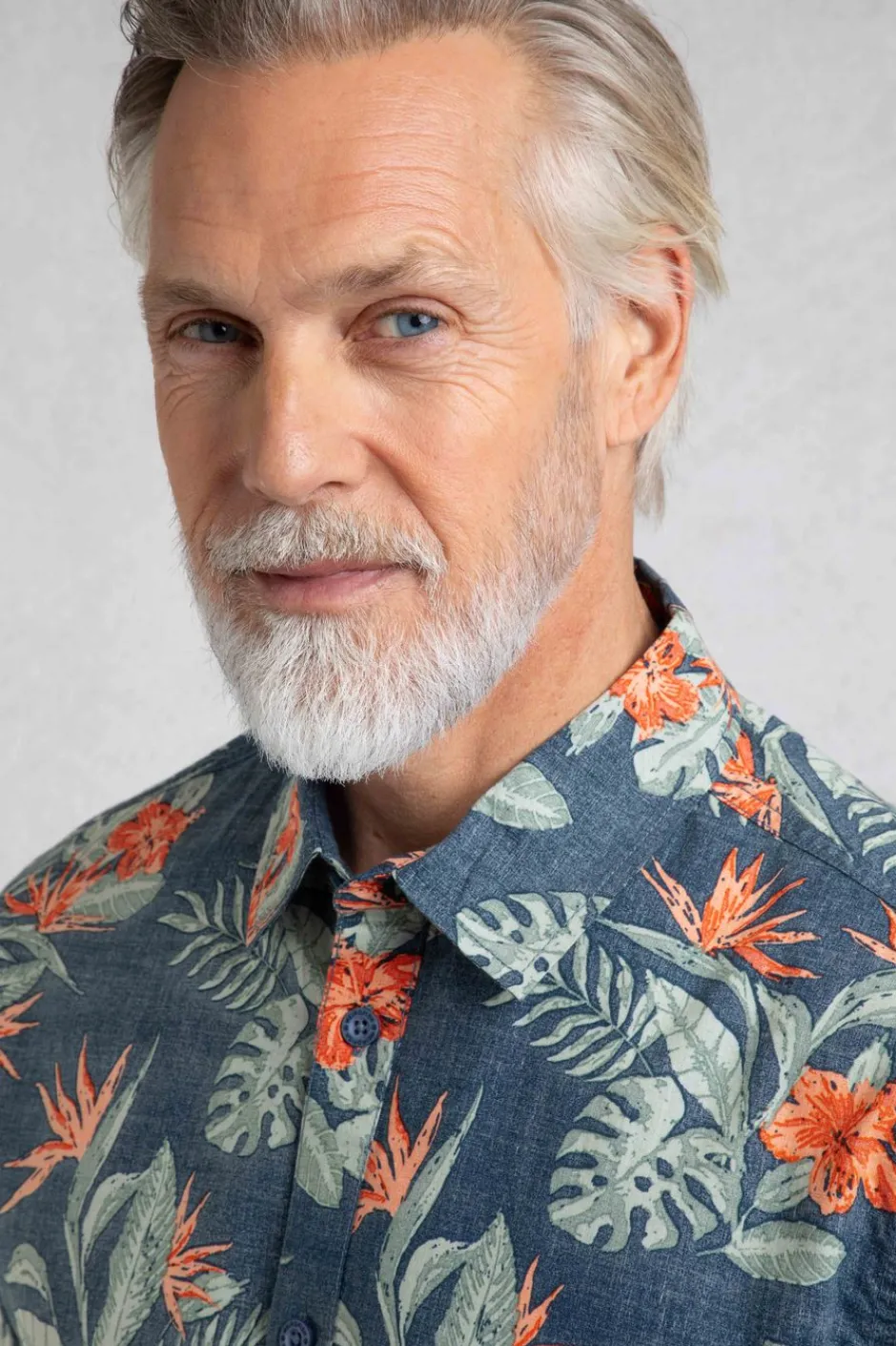 Weird Fish Shirts|Palm Short Sleeve Reverse Print Shirt Navy