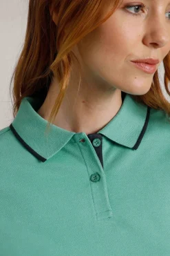 Weird Fish Tunics|Tops & T-Shirts|Pammie Organic Cotton Pique Polo Shirt Aqua Marine