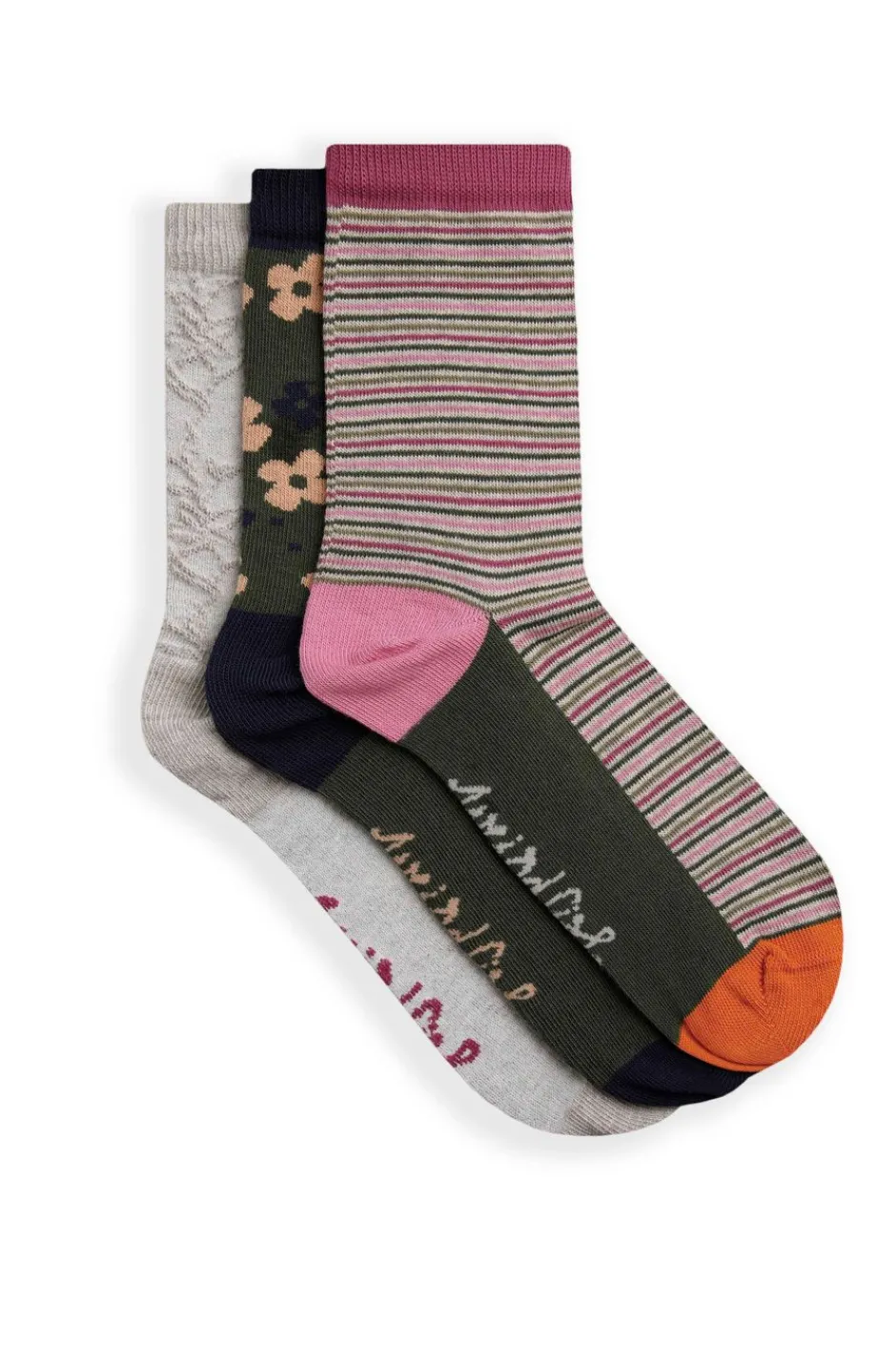 Weird Fish Socks & Tights|Socks & Tights|Parade Patterned Socks 3 Pack Olive Green