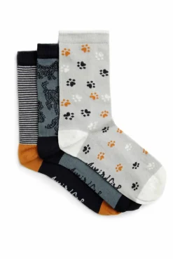 Weird Fish Socks & Tights|Socks & Tights|Parade Patterned Socks 3 Pack Dusty Blue