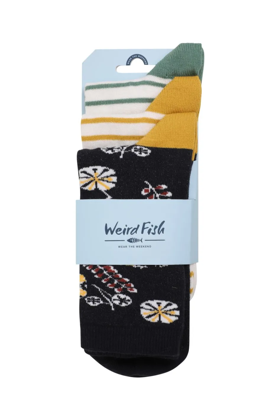Weird Fish Socks & Tights|Socks & Tights|Parade Patterned Socks 3 Pack Deep Amber