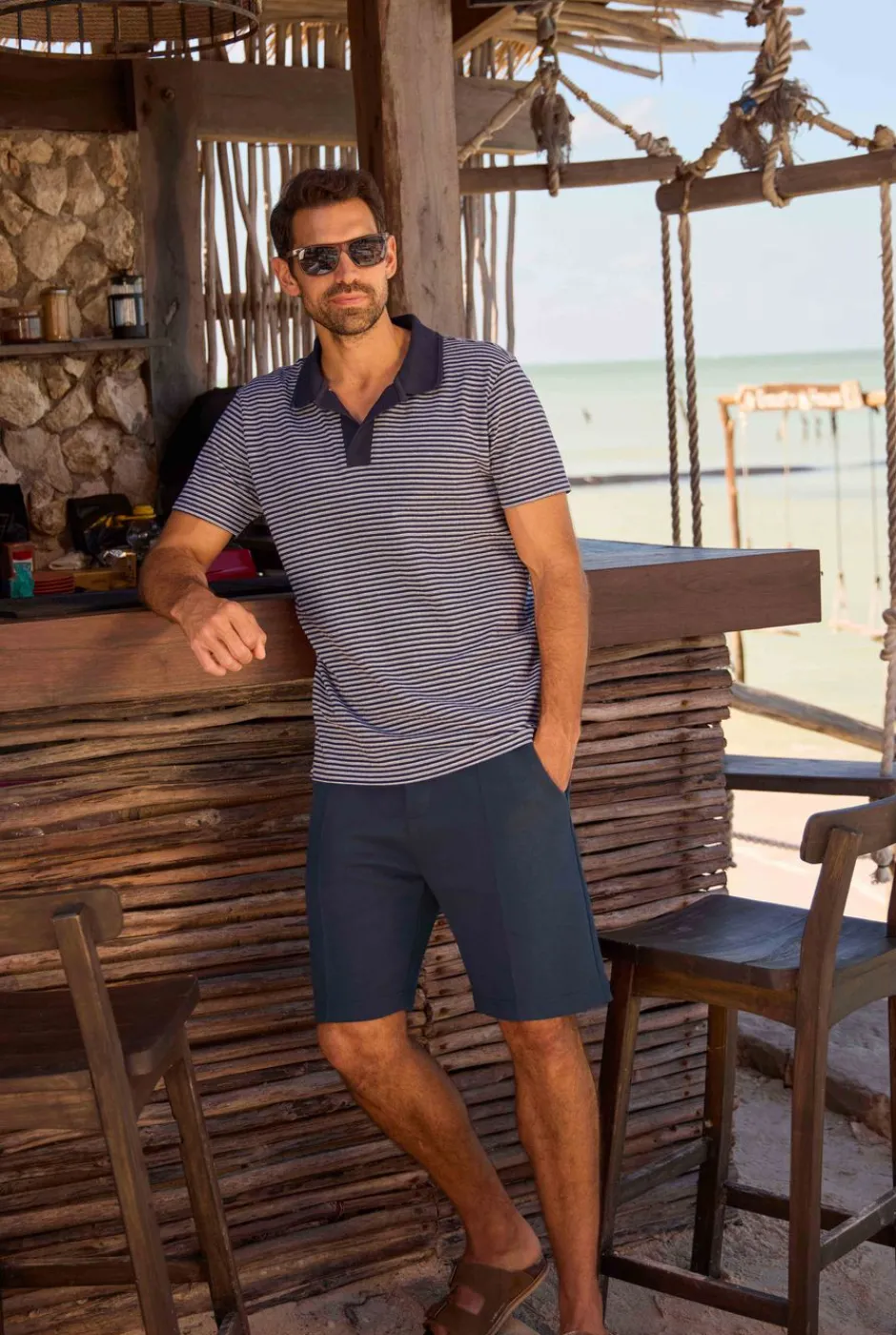 Weird Fish Shorts|Pasco Pique Jersey Shorts Navy