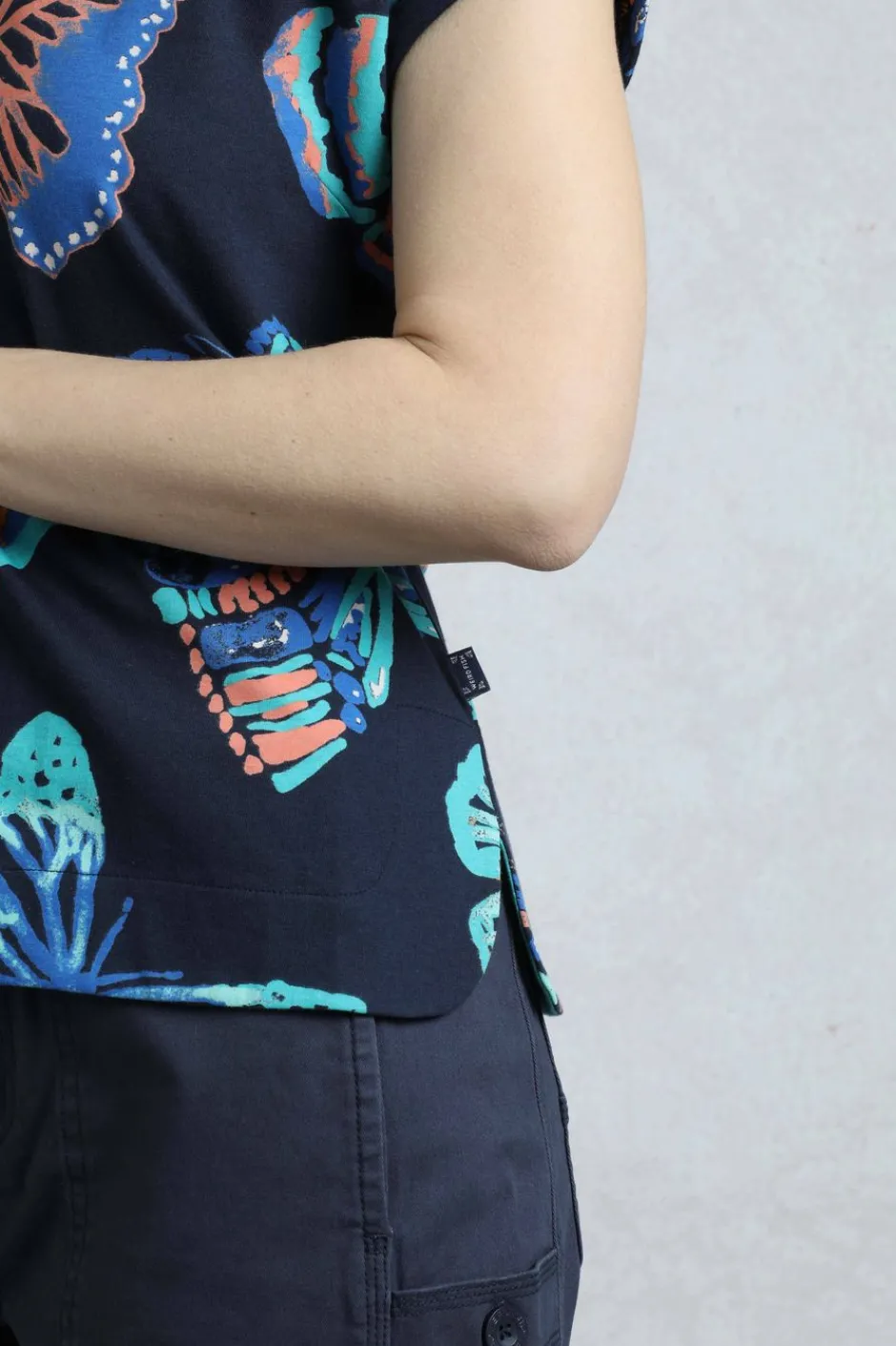 Weird Fish Tunics|Tops & T-Shirts|Paw Paw Organic Cotton Printed T-Shirt Dark Blue