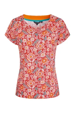 Weird Fish Tunics|Tops & T-Shirts|Paw Paw Organic Cotton Printed T-Shirt Tango Red
