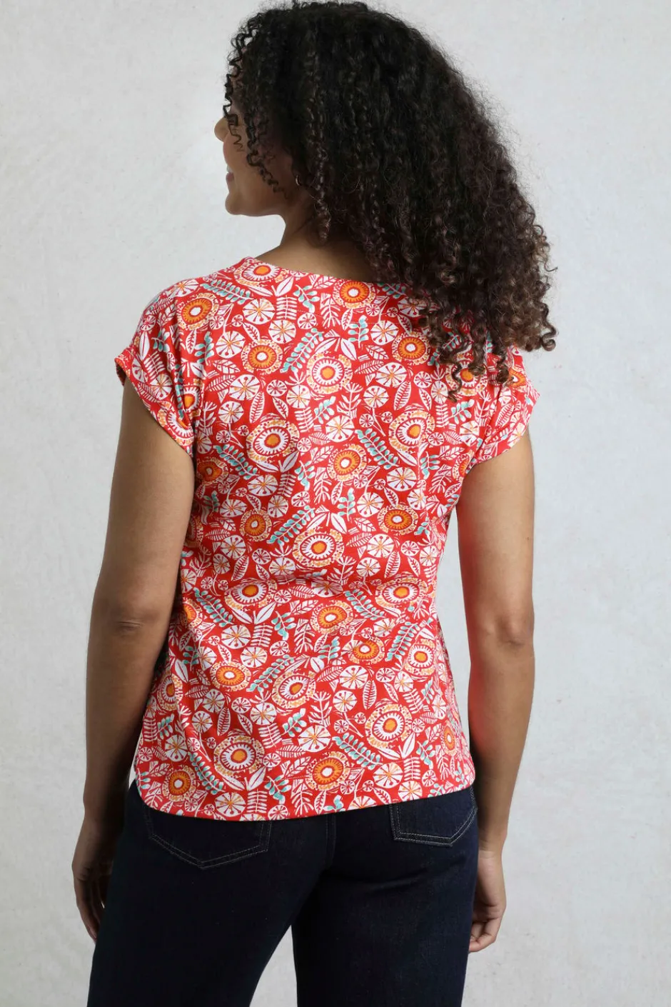 Weird Fish Tunics|Tops & T-Shirts|Paw Paw Organic Cotton Printed T-Shirt Tango Red