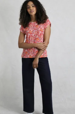 Weird Fish Tunics|Tops & T-Shirts|Paw Paw Organic Cotton Printed T-Shirt Tango Red
