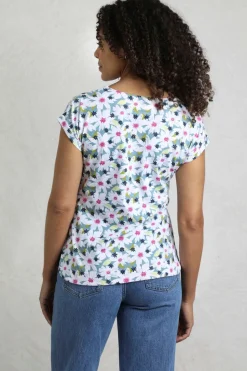 Weird Fish Tunics|Tops & T-Shirts|Paw Paw Organic Cotton Printed T-Shirt Washed Blue