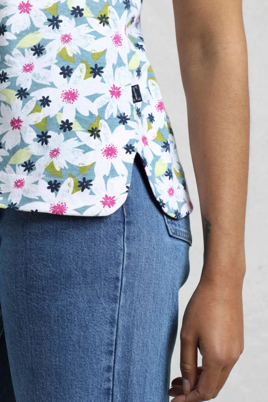 Weird Fish Tunics|Tops & T-Shirts|Paw Paw Organic Cotton Printed T-Shirt Washed Blue
