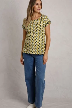 Weird Fish Tunics|Tops & T-Shirts|Paw Paw Organic Cotton Printed T-Shirt Warm Olive