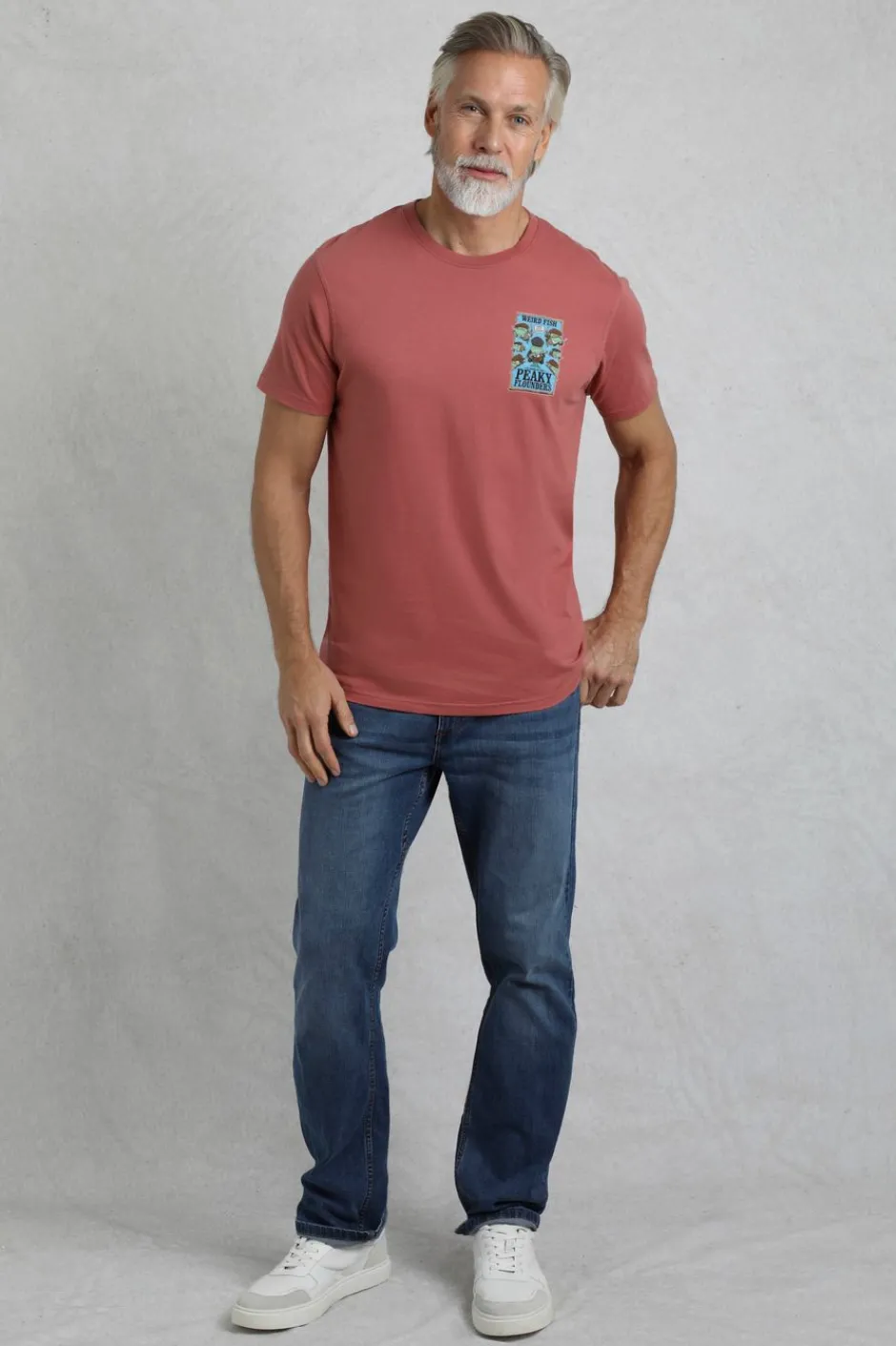 Weird Fish T-Shirts|Peaky Flounders Back Print Artist T-Shirt Rosewood