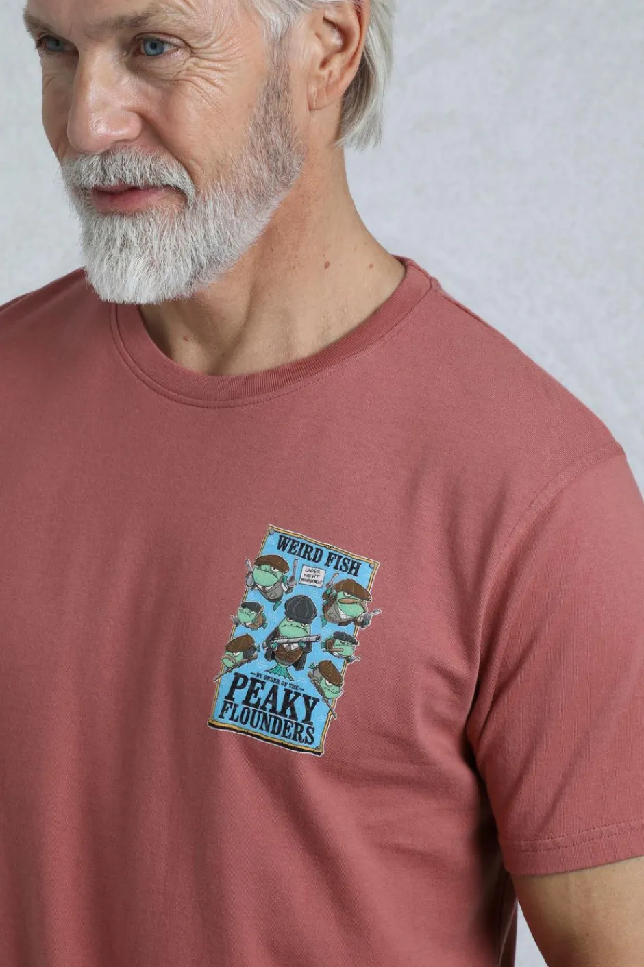 Weird Fish T-Shirts|Peaky Flounders Back Print Artist T-Shirt Rosewood