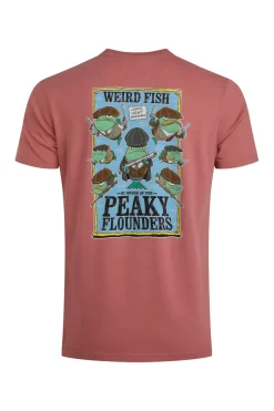Weird Fish T-Shirts|Peaky Flounders Back Print Artist T-Shirt Rosewood