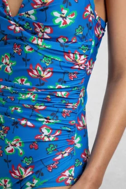 Weird Fish Swimwear & Changing Robes|Swimwear|Penelope Eco Printed Swimsuit Blue