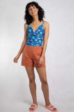 Weird Fish Swimwear & Changing Robes|Swimwear|Penelope Eco Printed Swimsuit Blue