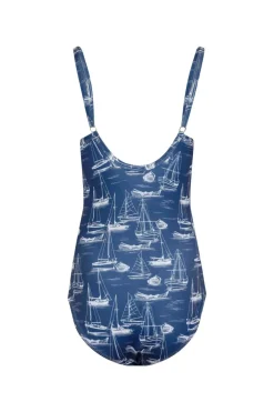Weird Fish Swimwear & Changing Robes|Swimwear|Penelope Eco Printed Swimsuit Ensign Blue