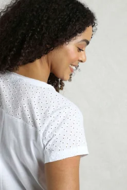 Weird Fish Tunics|Tops & T-Shirts|Pernille Organic Cotton Cutaway T-Shirt White