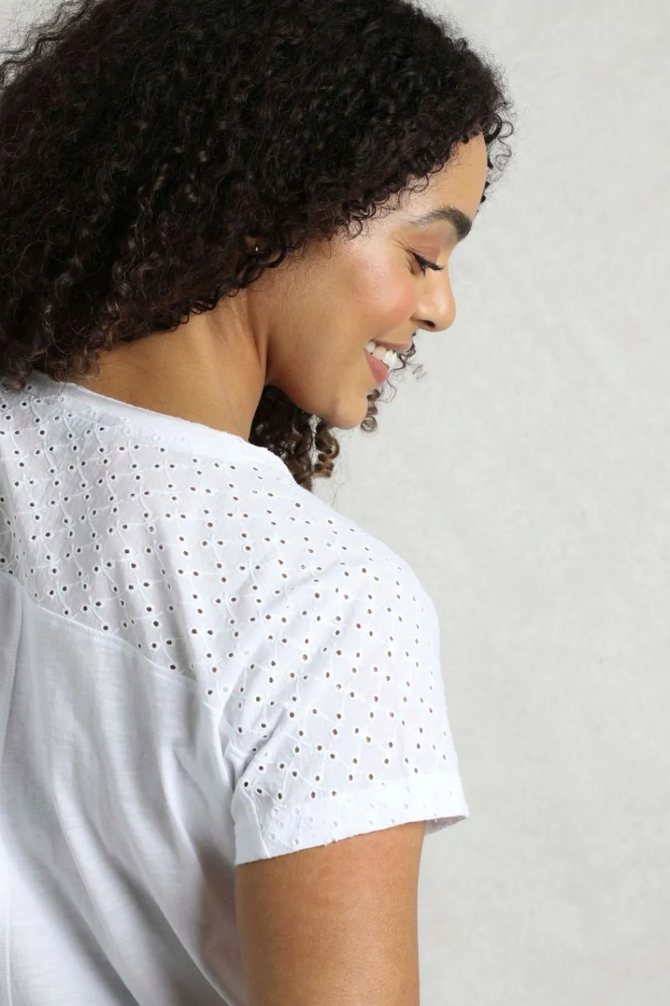 Weird Fish Tunics|Tops & T-Shirts|Pernille Organic Cotton Cutaway T-Shirt White