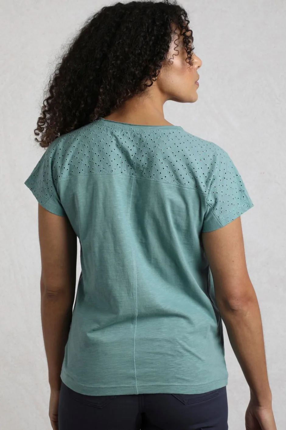 Weird Fish Tunics|Tops & T-Shirts|Pernille Organic Cotton Cutaway T-Shirt Mineral Blue
