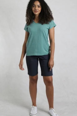 Weird Fish Tunics|Tops & T-Shirts|Pernille Organic Cotton Cutaway T-Shirt Mineral Blue