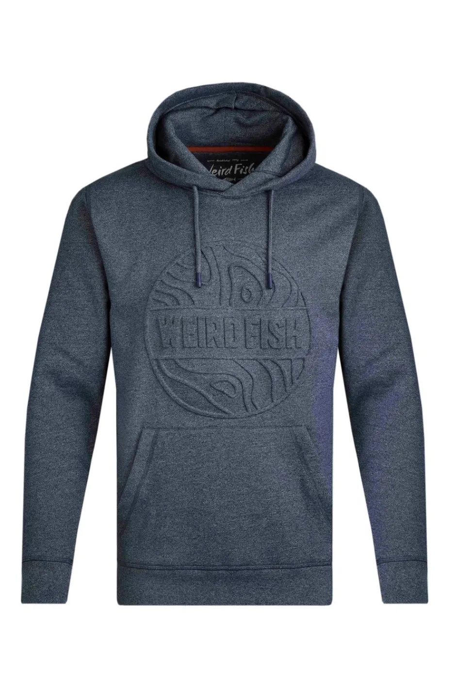 Weird Fish Sweatshirts & Hoodies|Perranporth Embossed Grindle Hoodie Navy