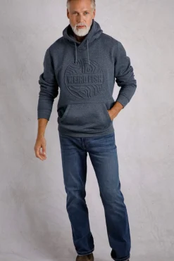 Weird Fish Sweatshirts & Hoodies|Perranporth Embossed Grindle Hoodie Navy