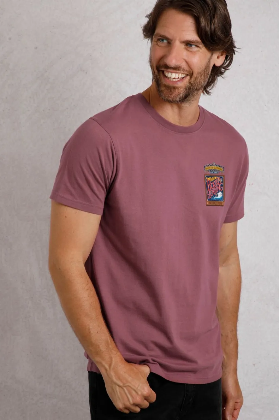 Weird Fish T-Shirts|Pickled Back Print Artist T-Shirt Crushed Berry