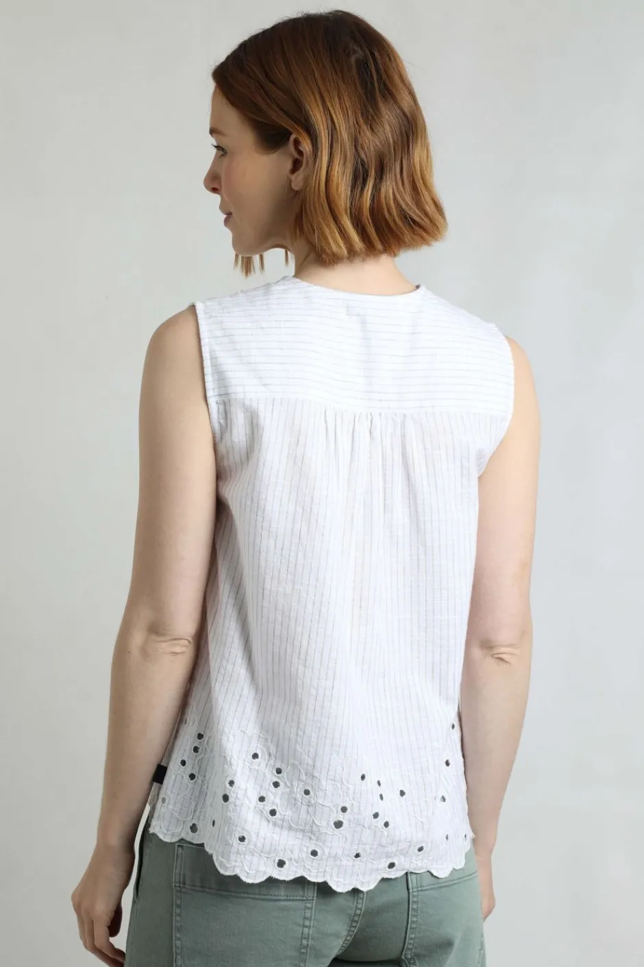 Weird Fish Tunics|Tops & T-Shirts|Poppy Scalloped Hem Blouse White