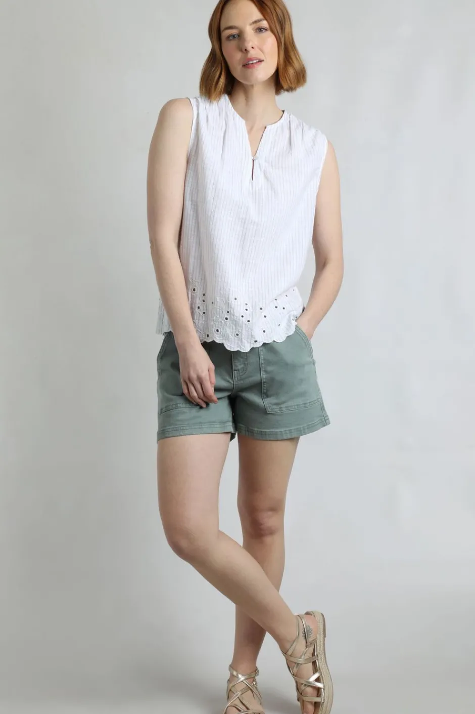 Weird Fish Tunics|Tops & T-Shirts|Poppy Scalloped Hem Blouse White