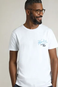 Weird Fish T-Shirts|Porter Organic Cotton Chest Print T-Shirt White