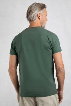 Weird Fish T-Shirts|Porter Organic Cotton Chest Print T-Shirt Army Green