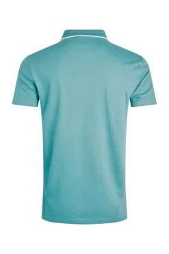 Weird Fish Polo & Rugby Shirts|Powell Organic Cotton Textured Jersey Polo Shirt Mineral Blue