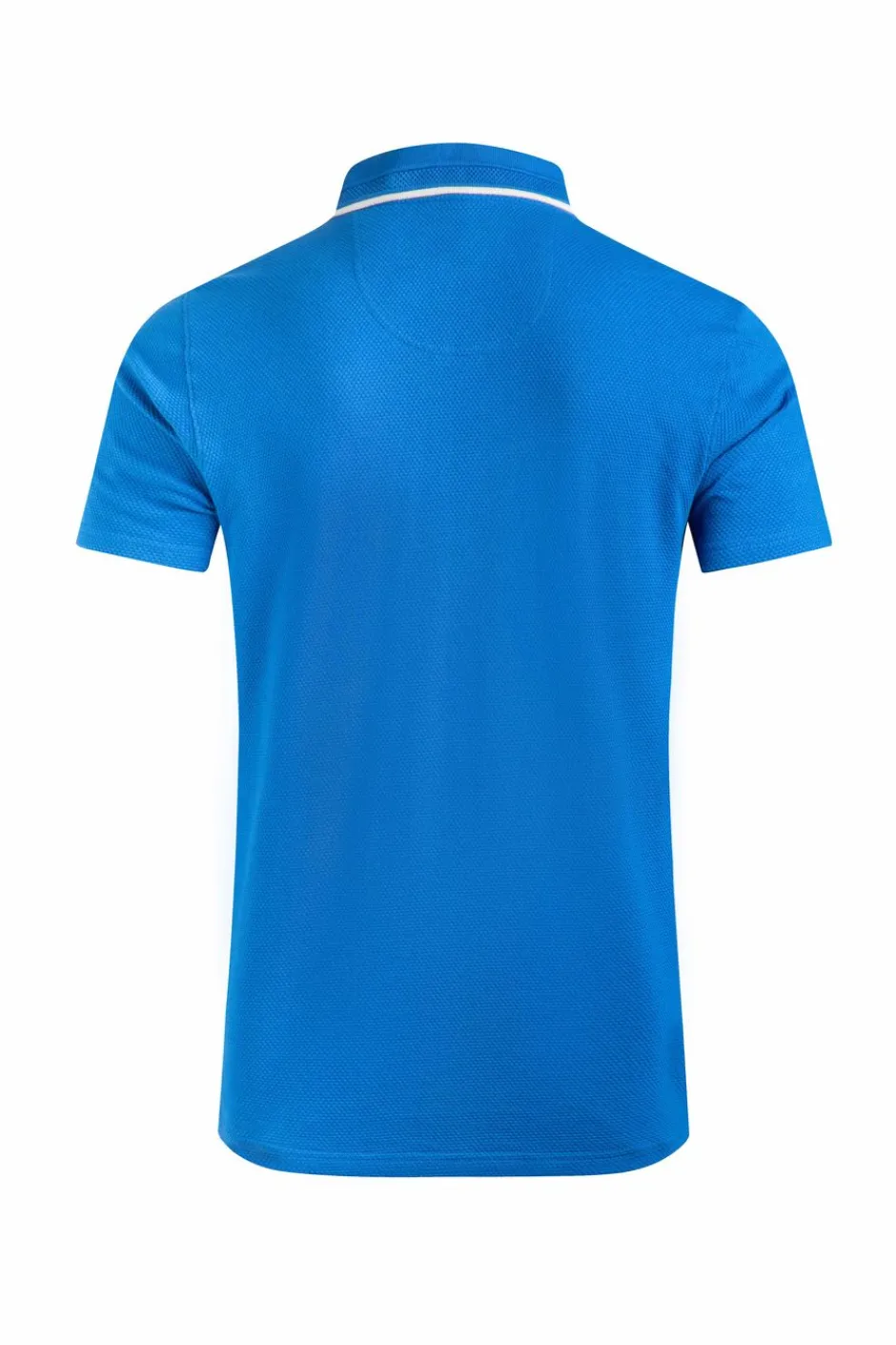 Weird Fish Polo & Rugby Shirts|Powell Organic Cotton Textured Jersey Polo Shirt Blue Sapphire