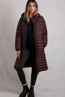 Weird Fish Coats, Jackets And Gilets|Ravinia Lightweight Padded Long-Line Jacket Mulled Wine