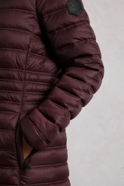 Weird Fish Coats, Jackets And Gilets|Ravinia Lightweight Padded Long-Line Jacket Mulled Wine