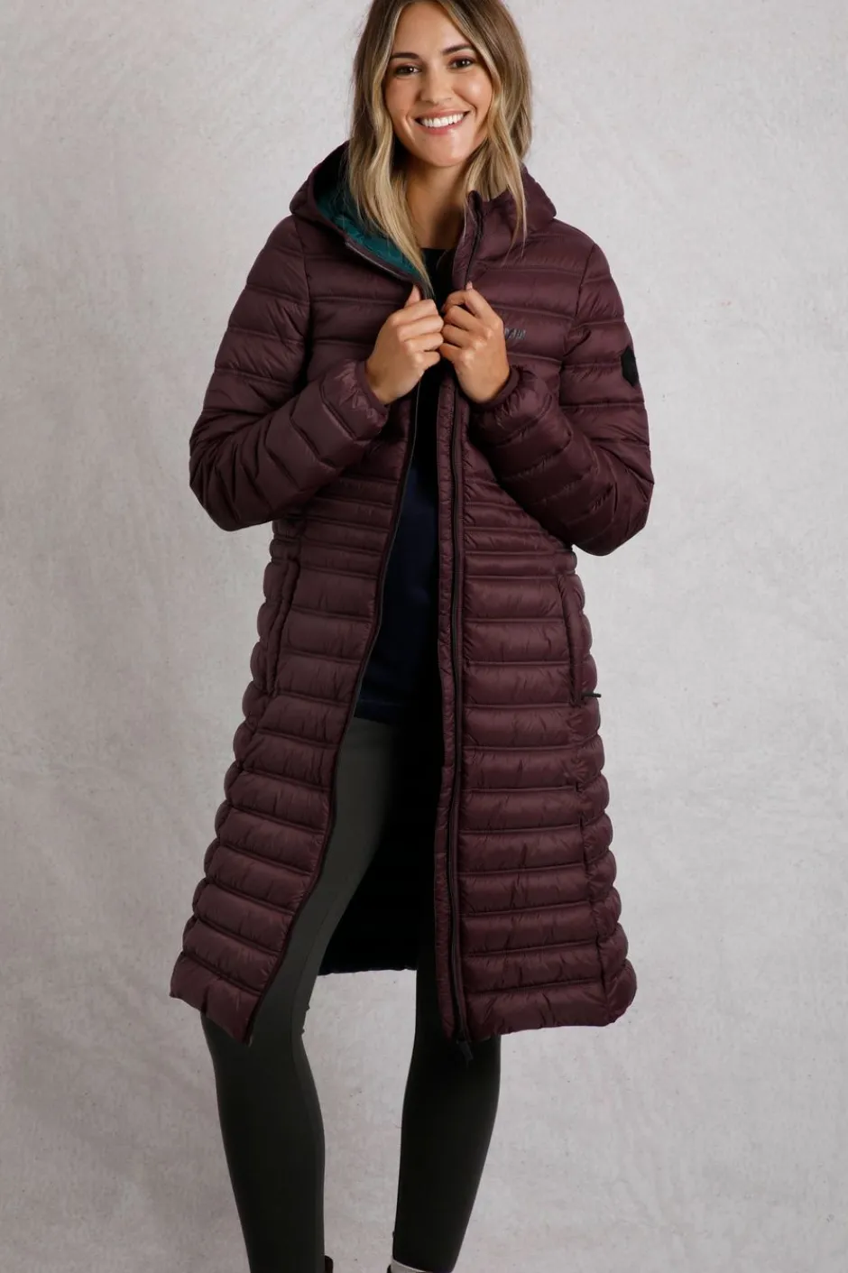 Weird Fish Coats, Jackets And Gilets|Ravinia Lightweight Padded Long-Line Jacket Mulled Wine