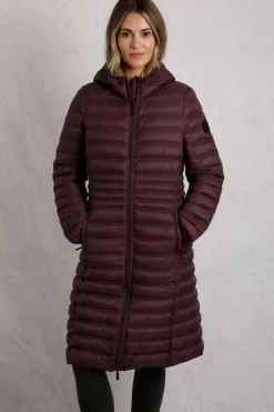 Weird Fish Coats, Jackets And Gilets|Ravinia Lightweight Padded Long-Line Jacket Mulled Wine