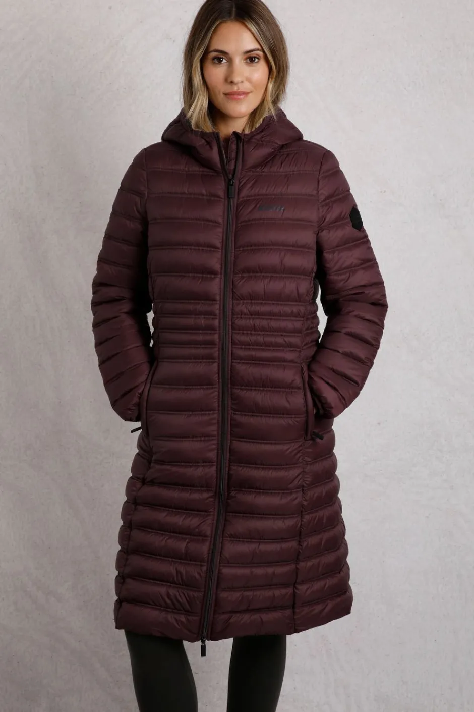Weird Fish Coats, Jackets And Gilets|Ravinia Lightweight Padded Long-Line Jacket Mulled Wine