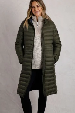Weird Fish Coats, Jackets And Gilets|Ravinia Lightweight Padded Long-Line Jacket Fir Green